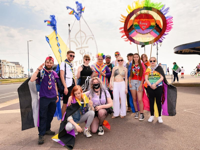 Pictured is: A group from the Scouting movement attending the Portsmouth Pride event.
Picture: Keith Woodland