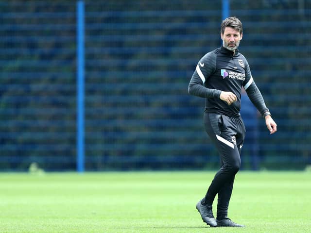 Danny Cowley hard at work on the training ground on the opening day of pre-season. Picture: Chris Moorhouse