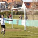 Evan Archibald celebrates one of his 29 goals for Bexhill last season. Picture by Joe Knight