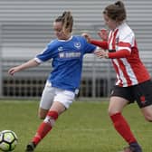 New Moneyfields signing Ellie Bloomfield in action for Portsmouth Women in 2017. Pic: Neil Marshall.