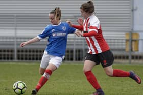 New Moneyfields signing Ellie Bloomfield in action for Portsmouth Women in 2017. Pic: Neil Marshall.