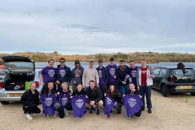 Members of University of Portsmouth Sailing Club getting ready to 'Take a Dip.'