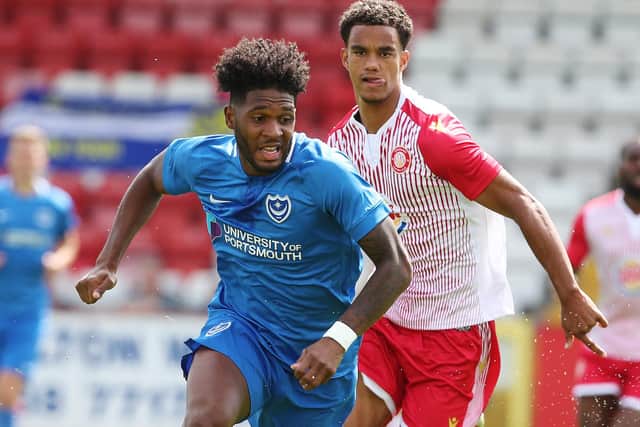 Ellis Harrison in friendly action against Stevenage last summer. Picture: Joe Pepler