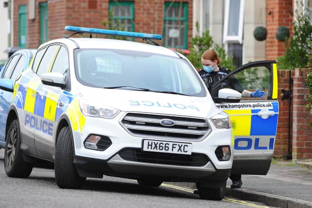Police spotted in King's Road, Fareham, on Thursday, February 25.Picture: Sarah Standing (250221-1636)