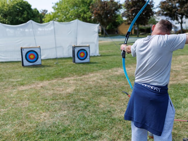 Craig sets his sights on the target at Walpole Park. Picture:Marcin Jedrysiak