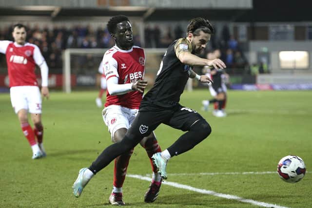 Owen Dale skips down the right to launch a Pompey attack at Fleetwood. Picture: Craig Galloway/ProSportsImages