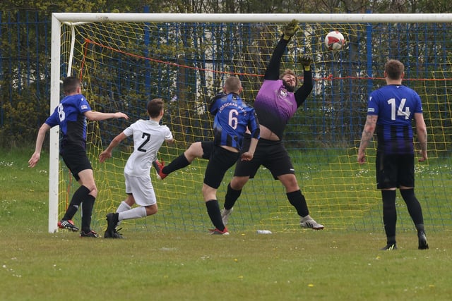 Pompey Chimes (white shirts) hit the target during their 6-1 win over Horndean Hawks. Picture: Kevin Shipp