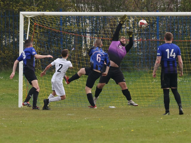 Pompey Chimes (white shirts) hit the target during their 6-1 win over Horndean Hawks. Picture: Kevin Shipp