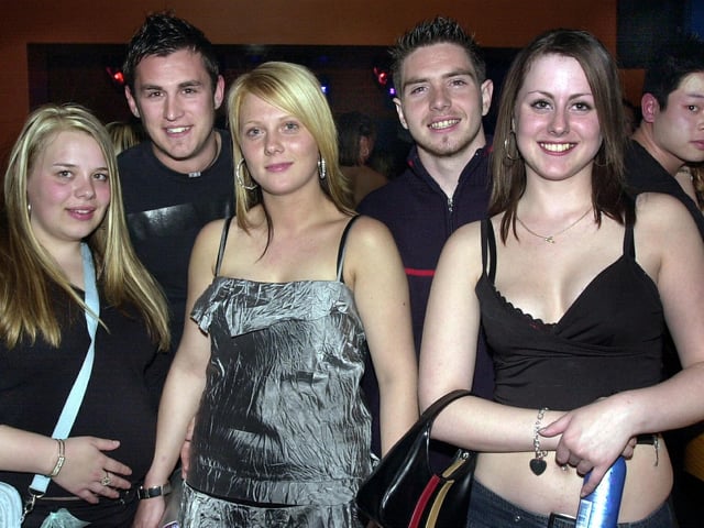 Clubbers having a good time at Bar Bluu, Clarendon Road, Southsea in the 00s