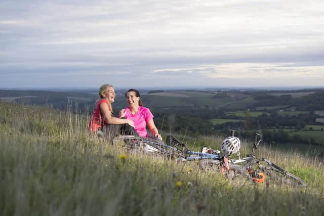 Cyclists at Butser Hill