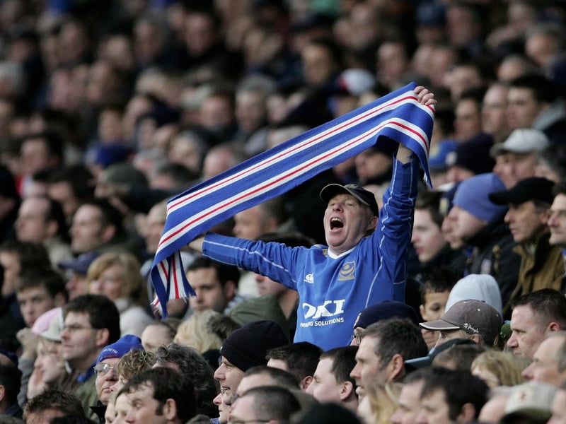 A Pompey fan during the Premier League visit of Sunderland in February 2008. Photo by Phil Cole/Getty Images