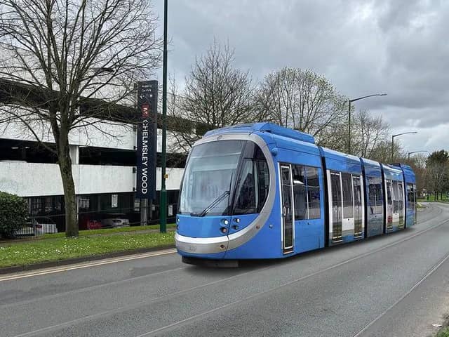 CGI image of a tram - for illustrative purposes