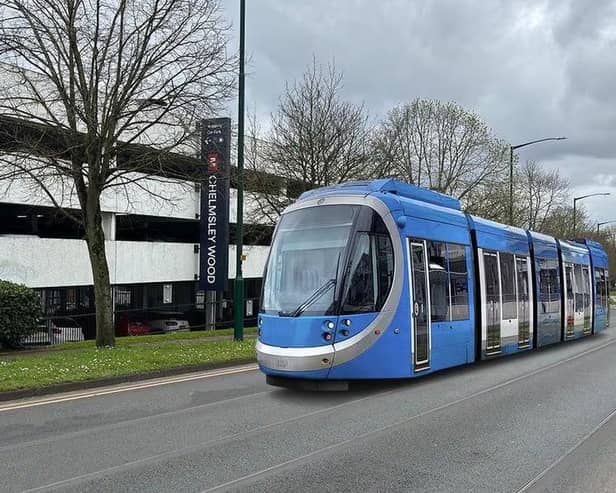 CGI image of a tram - for illustrative purposes