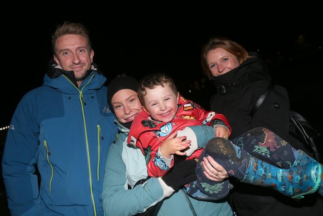 From left, Jason Ross, Silje Kristensen holding Hayley's son Charlie, 3, and Hayley Hanson.
Picture: Chris Moorhouse (jpns 011123-47)