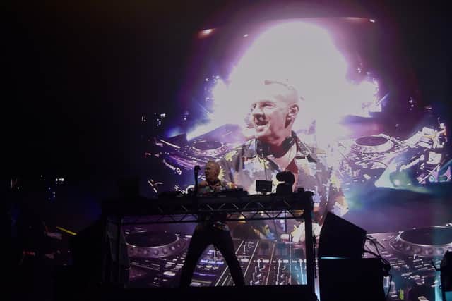 Fatboy Slim performing on the Common Stage.
Picture: Sarah Standing (230824-9705)