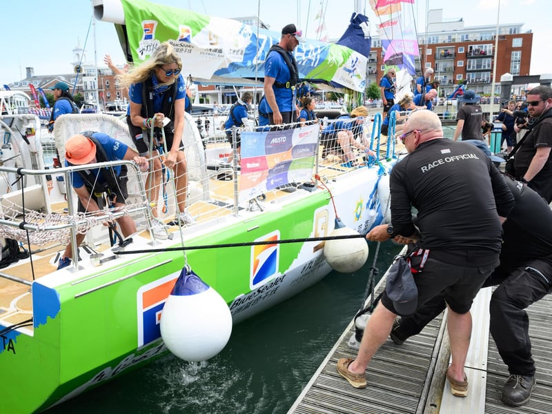 The Zhuhai yacht moors in Gunwharf ahead of the celebrations.Picture: Keith Woodland (270721-32)