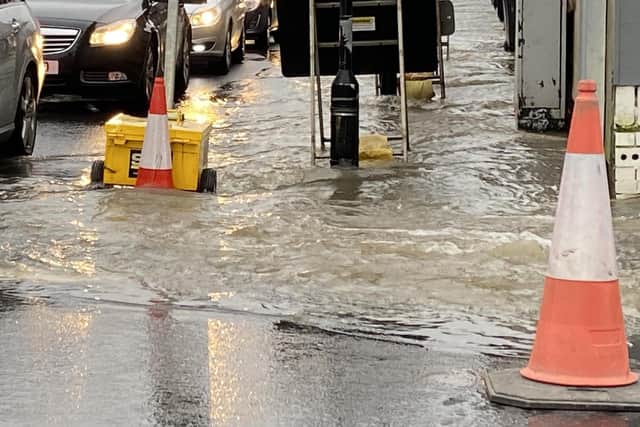 A burst water main