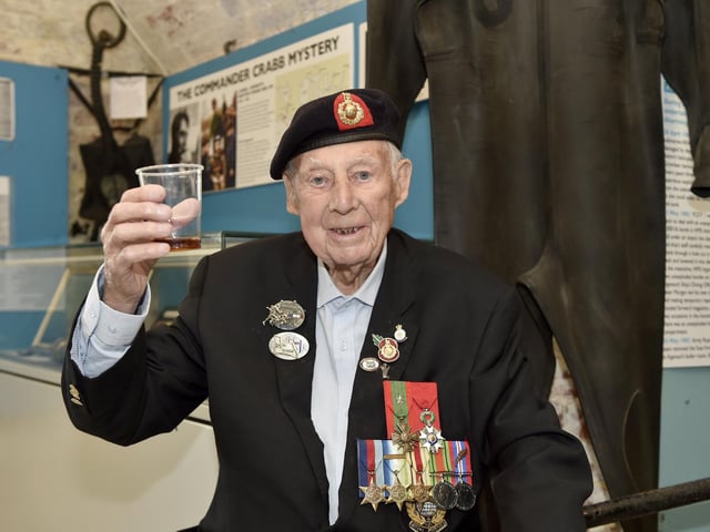 John 'Jack' Quinn a 98 year-old D-Day veteran from Lincolnshire, visited The Diving Museum in Alverstoke on Friday, June 9.