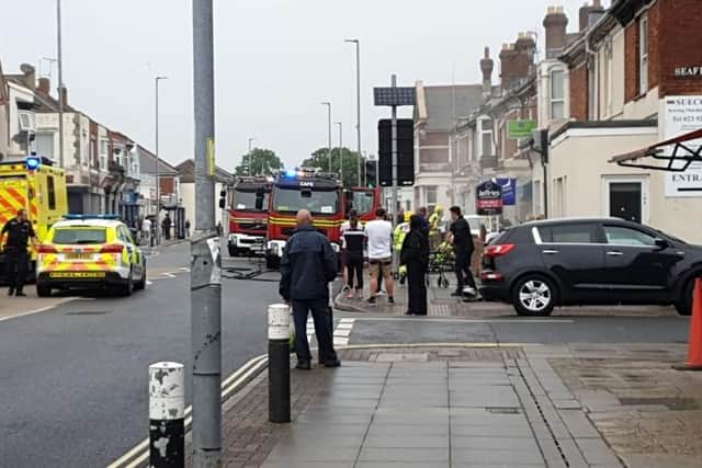 Fire in Copnor Road, Portsmouth, on June 3 2020. Picture: Charlie Stringer