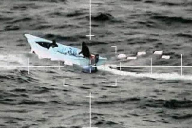 Desperate drug runners attempt to ditch their haul of narcotics while being chased by a Wildcat helicopter from 815 Naval Air Squadron. Photo: Royal Navy