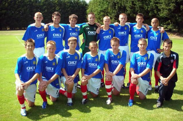 Flashback - New Hampshire golf champion Rich Harris is pictured on the right of the front row of this Pompey Academy team picture in 2007. Also in the line-up are Matt Ritchie (front row, second left) and Joel Ward (back row, second right).