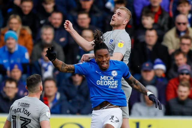 Jack Whatmough made his first League One appearance since February 2019 in Saturday's 2-0 defeat at Peterborough. Picture: Simon Davies/ProSportsImages