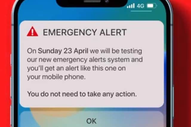 An emergency alert was sent across UK on 23 April. Picture: Cabinet Office