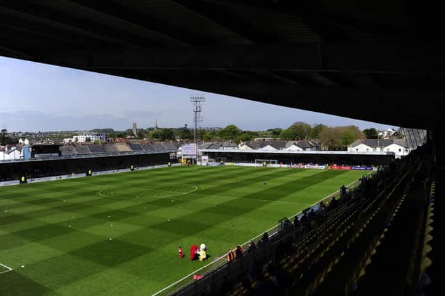 Torquay's Plainmoor, where Hawks will visit in the FA Cup on October 16. Photo by Dan Mullan/Getty Images.