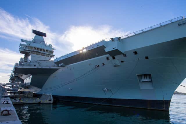 HMS Prince of Wales pictured in Portsmouth. Photos by Alex Shute