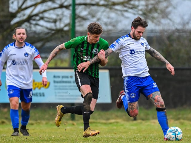 Clanfield (white/blue) v Andover New Street Swifts. Picture by Richard Murray