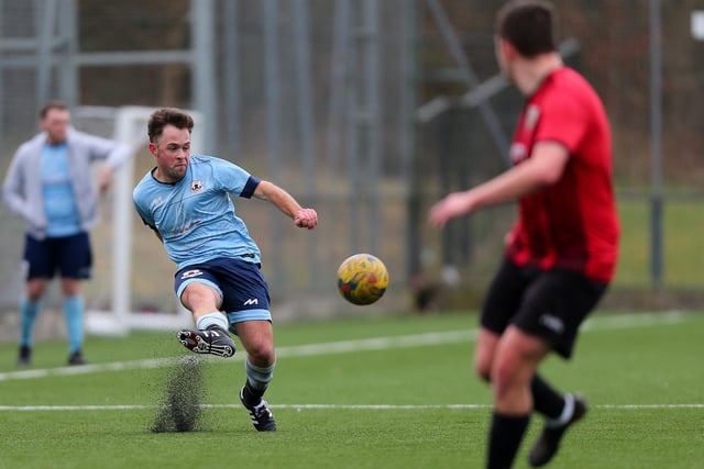 Kai Reid. Horndean Utd v Portchester Rovers, Mid-Solent League. Picture: Chris Moorhouse (jpns 250223-37)