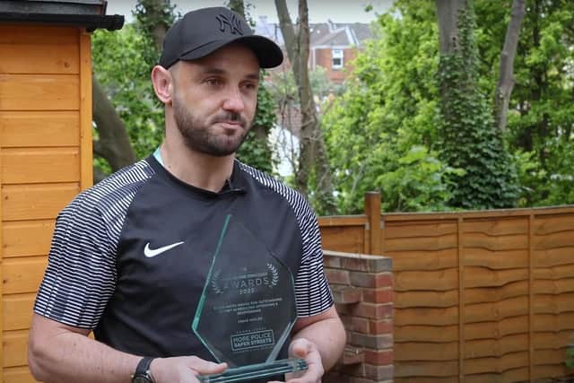 Craig Hayler with his award. Picture: OPCC Hampshire