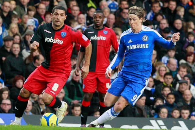 Hayden Mullins in Pompey action against Chelsea in 2011