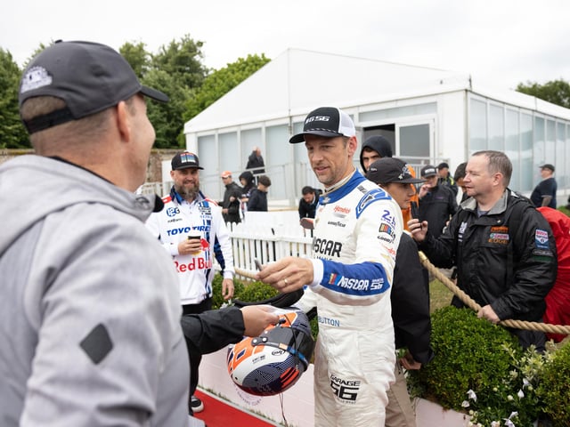 Former F1 driver Jenson Button attends the Goodwood Festival of Speed at Goodwood House in West Sussex. Picture date: Friday June 14, 2023. PA Photo. This year, the event celebrates its 30th anniversary and takes place from June 13-16. Picture credit should read: Matt Alexander/PA Wire.