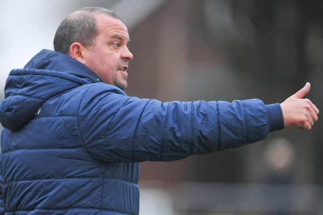 Horndean boss Michael Birmingham during the win against Bashley. Picture: Martyn White
