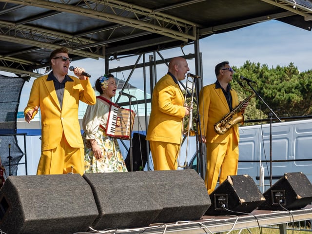 Jive Aces performing at the Bandstand. Picture: Mike Cooter (210724)