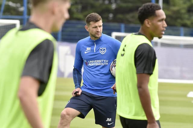 John Mousinho had fewer players available to him over the weekend that he would have liked. Picture: Sarah Standing (290623-5754)