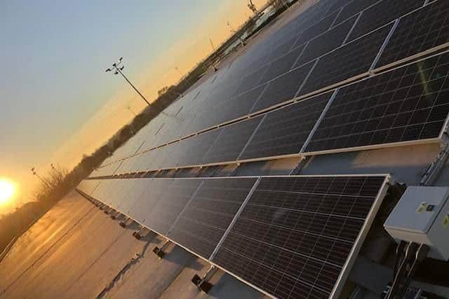 Stock photo of solar panels.