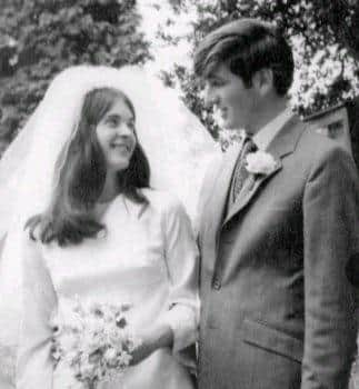 The couple on their wedding day. 