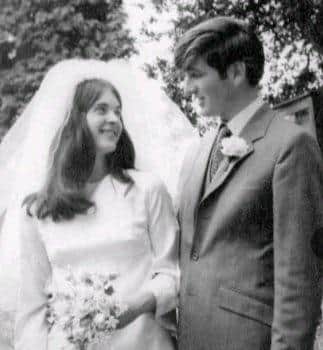 The couple on their wedding day.