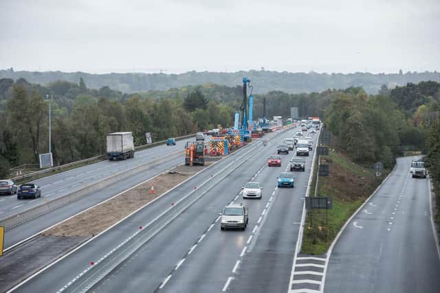 Pictured: Previous work being carried out on the M27. The highway will be closed for new upgrades later this month and next.