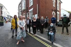 Residents of Castle Rd, Southsea, say the feel trapped in their homes and the noise generated by outdoor drinkers is 'horrendous'. Pam McGuiness, front left
Picture: Chris Moorhouse (jpns 140521-17)