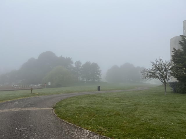 Heavy fog has blanketed Portsmouth this morning.