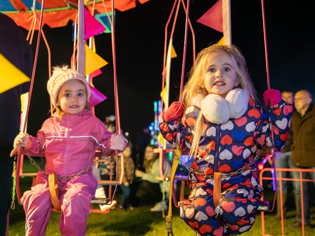 People from across the region descended onto the grounds of HMS Sultan on Thursday evening for a night of excitement, bonfire and fireworks.Pictured - Maya, 2 and Pippa, 4 from HavantPhotos by Alex Shute