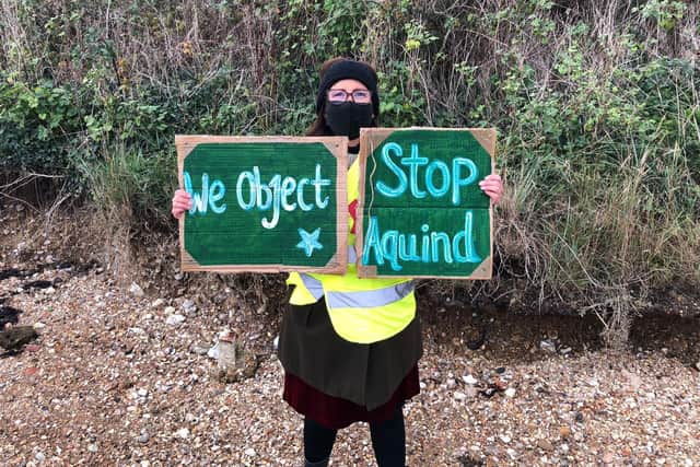 Protestors against plans for Aquind to run interconnector cables through Portsmouth

Pictured: Linda Spence, one of the organisers of the protest.
October 10, 2020 Picture: Richard Lemmer