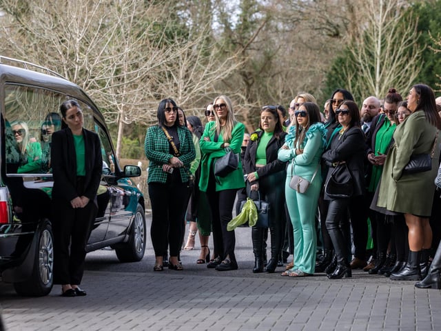 Many attendees wore green, in reference to Jax's nickname "The Little Frog". Picture: Mike Cooter (160324)