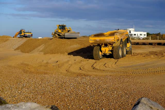 Beach replenishment at Hayling Island West Beach. Brian Bracher/Compass Aerial Photography