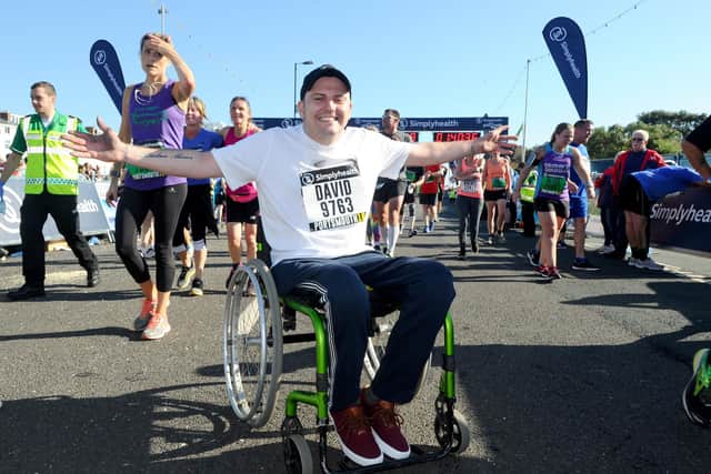 David Williamson at the finish line at the Great South Run in 2018. Picture: Sarah Standing (180800-7401)