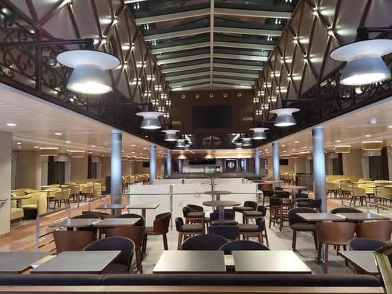 Brittany Ferries' new vessel Salamanca. Onboard.
