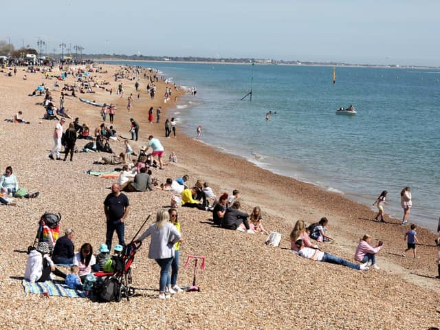 Busy beach on a sunny day in Southsea. Picture: Sam Stephenson.
